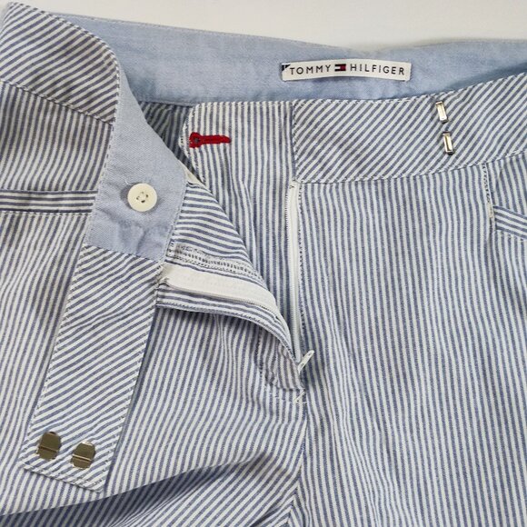 Tommy Hilfiger Capri short summer lightweight white & navy blue stripes size 10 - Picture 7 of 11